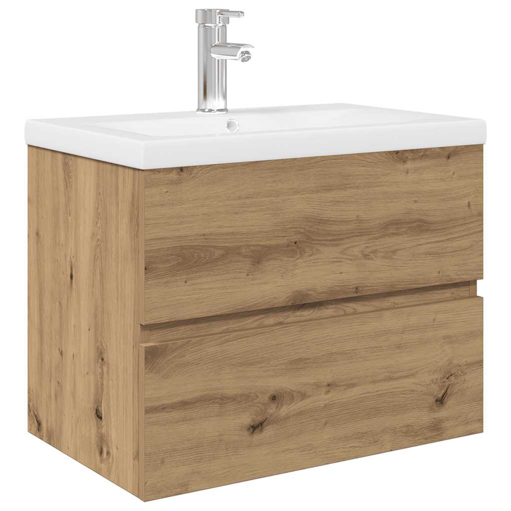 Sink Cabinet with Built-in Basin and Faucet Artisan Oak