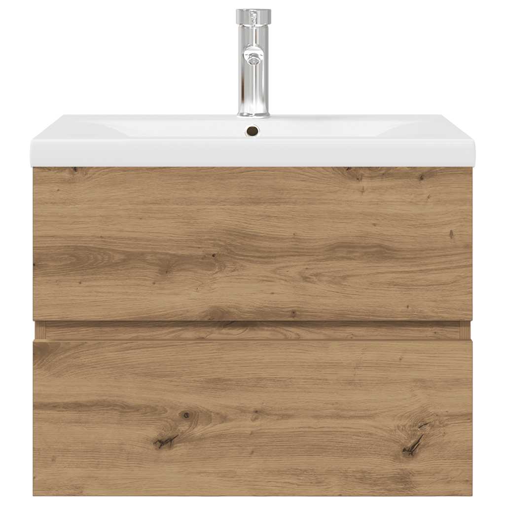 Sink Cabinet with Built-in Basin and Faucet Artisan Oak