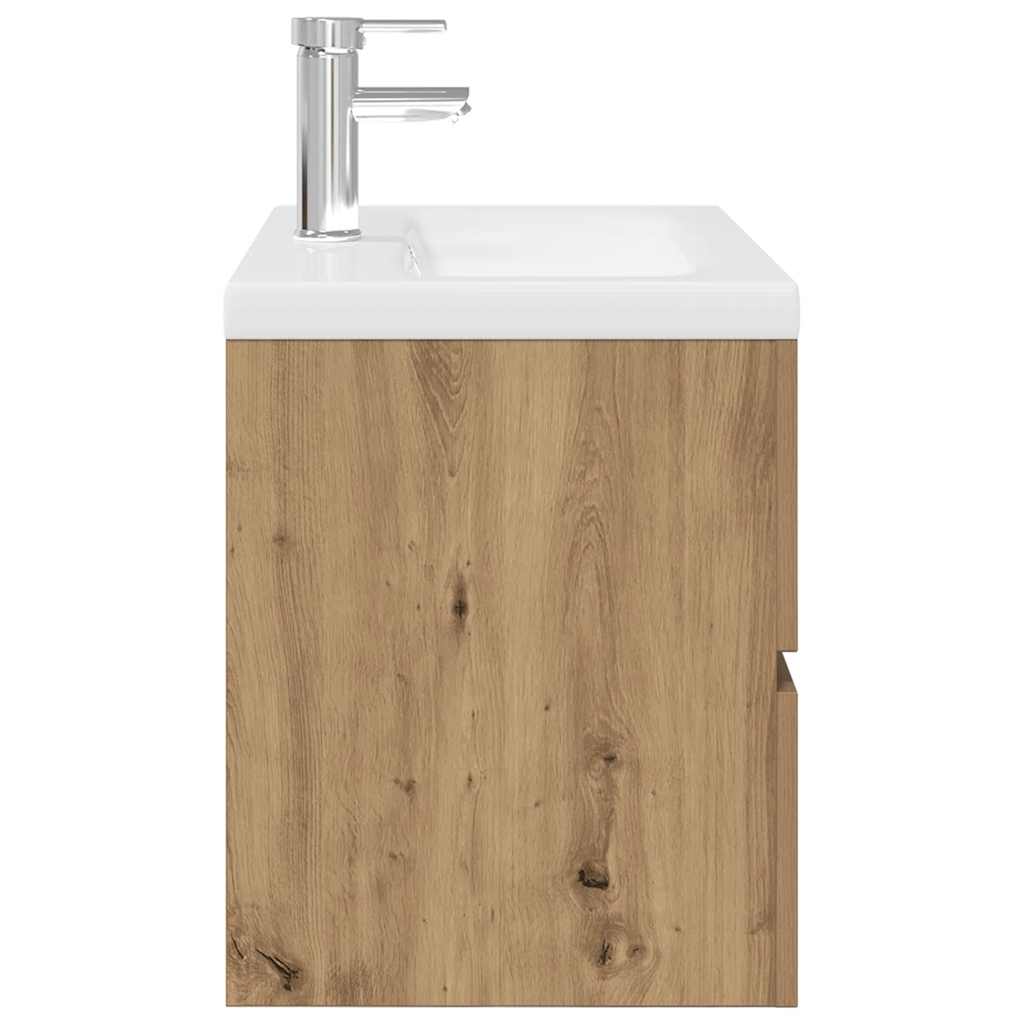 Sink Cabinet with Built-in Basin and Faucet Artisan Oak
