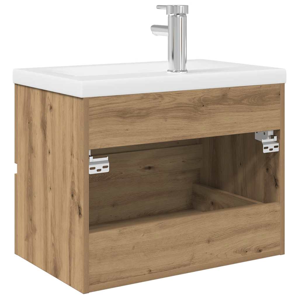 Sink Cabinet with Built-in Basin and Faucet Artisan Oak