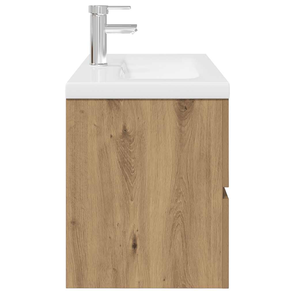 Sink Cabinet with Built-in Basin and Faucet Artisan Oak