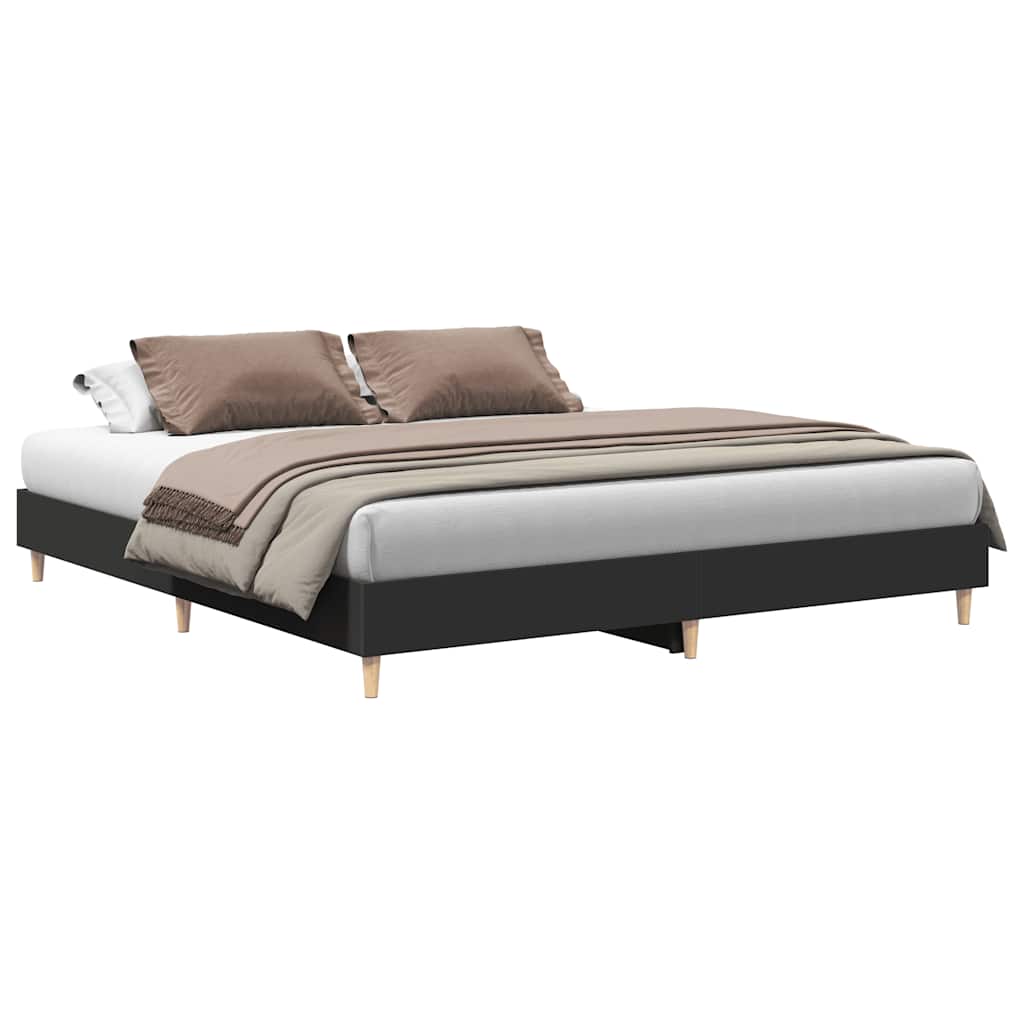 Bed Frame without Mattress Black 180x200cm Engineered Wood