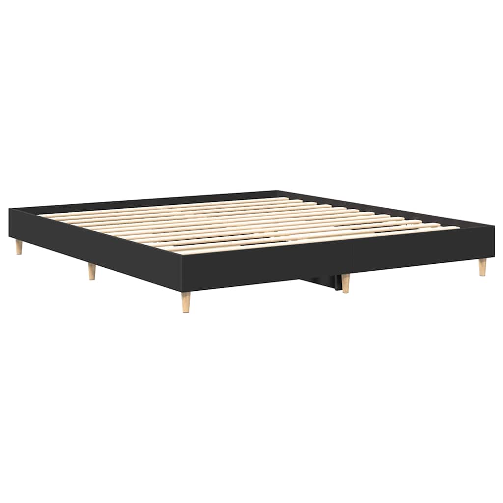 Bed Frame without Mattress Black 180x200cm Engineered Wood