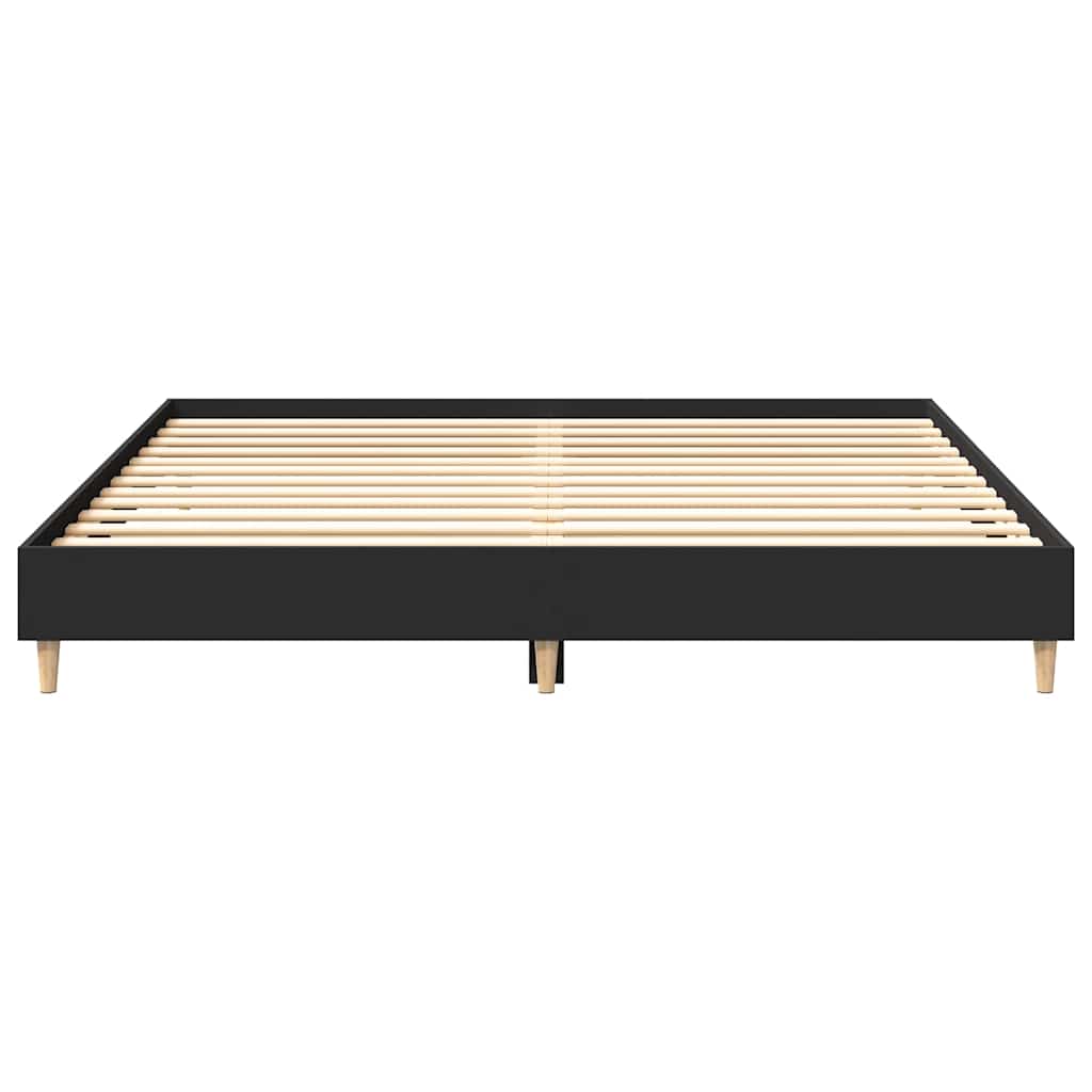 Bed Frame without Mattress Black 180x200cm Engineered Wood