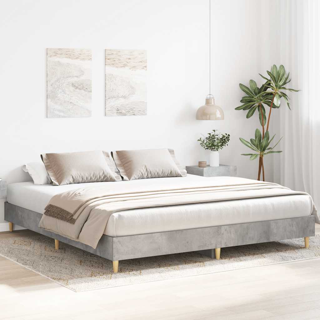 Bed Frame without Mattress Concrete Grey 160x200cm Engineered Wood