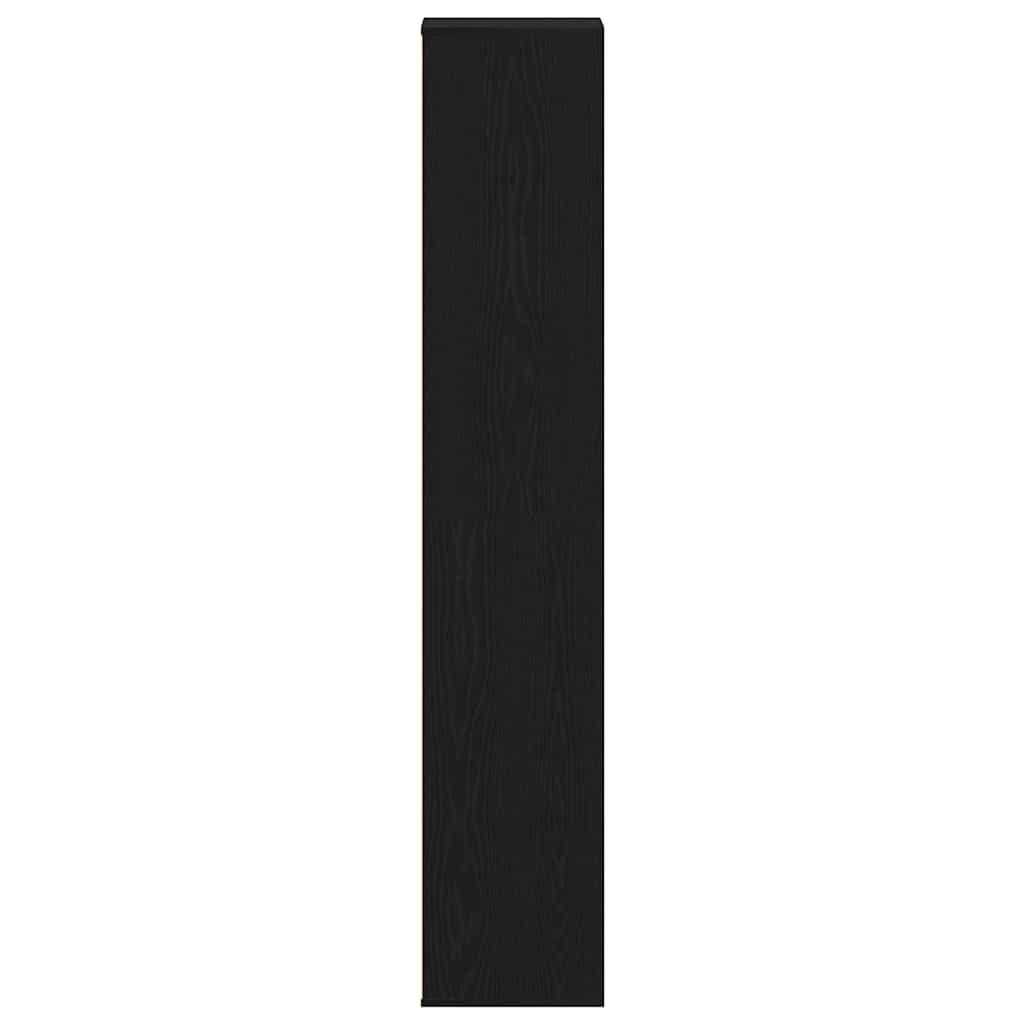 Shoe Cabinet Black Oak 54x34x183 cm Engineered Wood