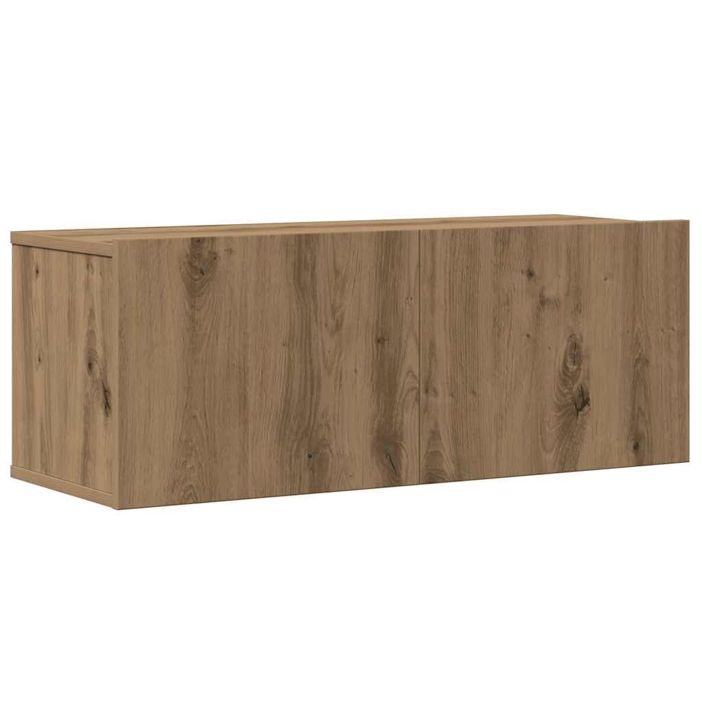 4 Piece TV Cabinet Set Wall-mounted Artisan Oak Engineered Wood