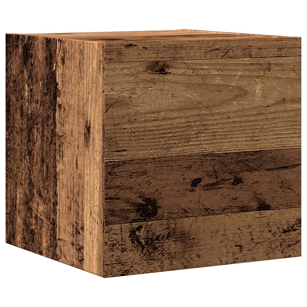 5 Piece TV Cabinet Set Wall-mounted Old Wood