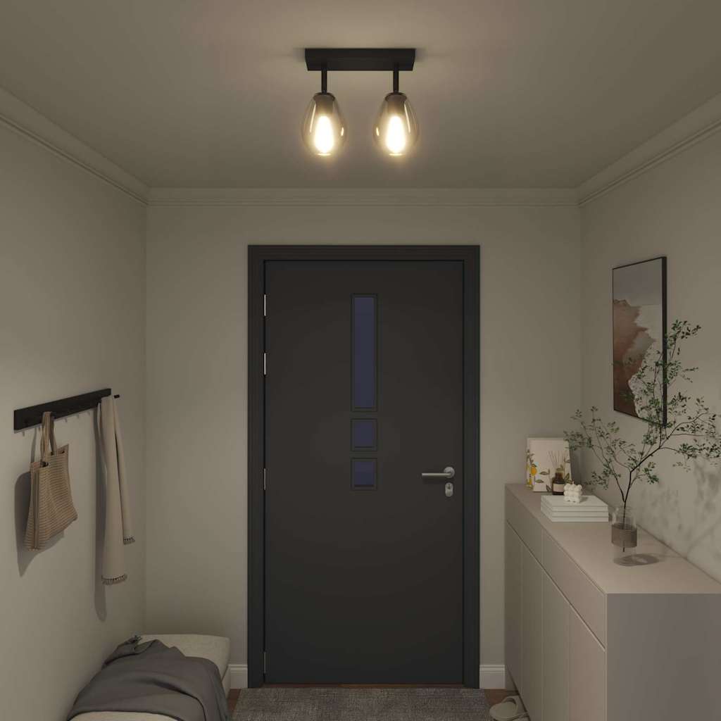 Ceiling Spotlight Black 33 x 13 x 26 cm Glass and metal