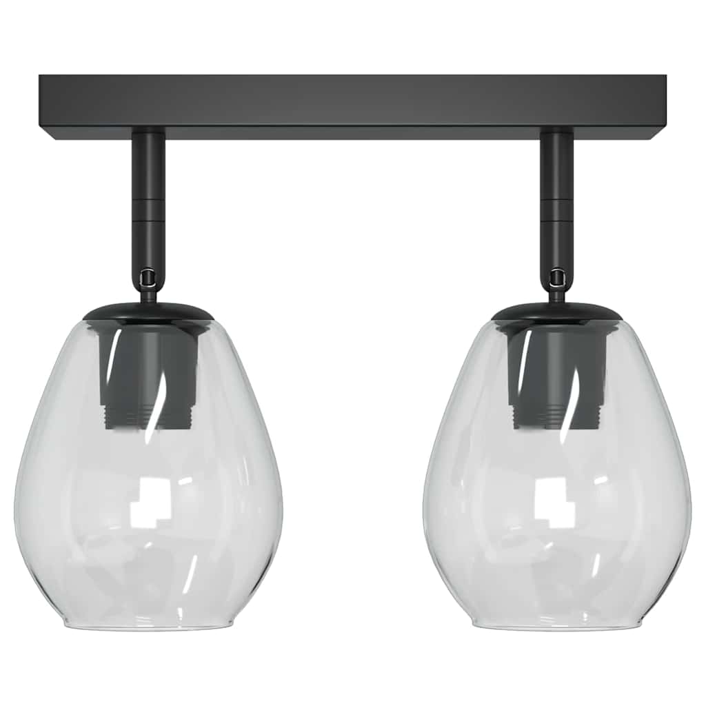 Ceiling Spotlight Black 33 x 13 x 26 cm Glass and metal