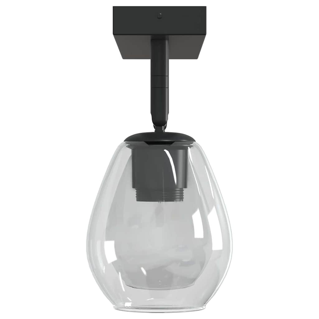 Ceiling Spotlight Black 33 x 13 x 26 cm Glass and metal