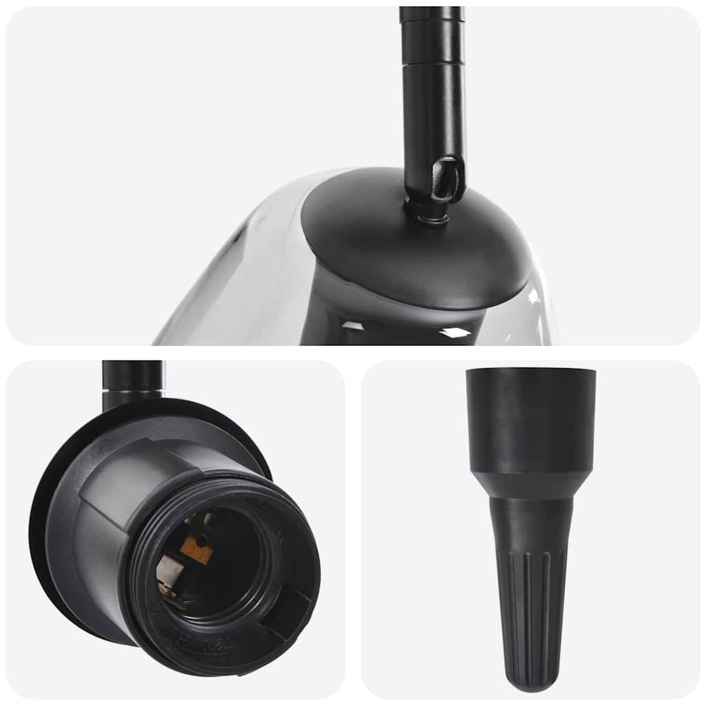 Ceiling Spotlight Black 70 x 13 x 26 cm Glass and metal