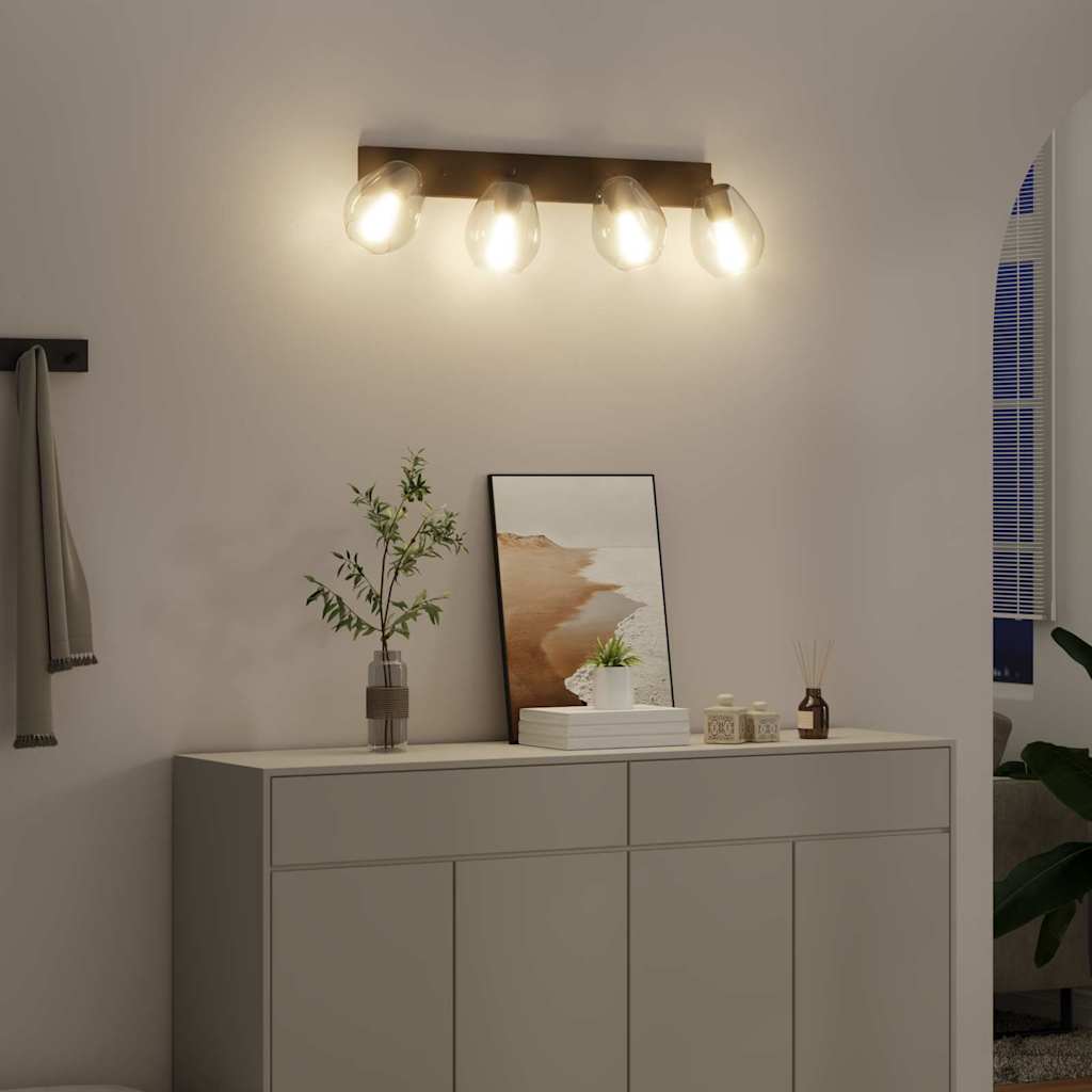 Ceiling Spotlight Black 70 x 13 x 26 cm Glass and metal