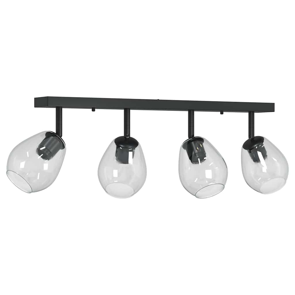Ceiling Spotlight Black 70 x 13 x 26 cm Glass and metal