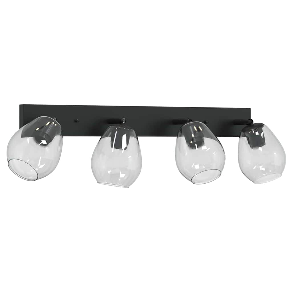 Ceiling Spotlight Black 70 x 13 x 26 cm Glass and metal
