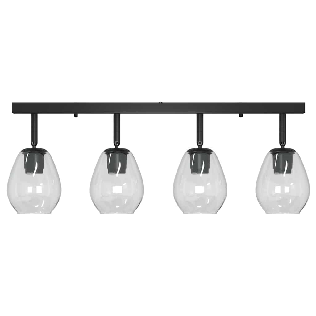 Ceiling Spotlight Black 70 x 13 x 26 cm Glass and metal