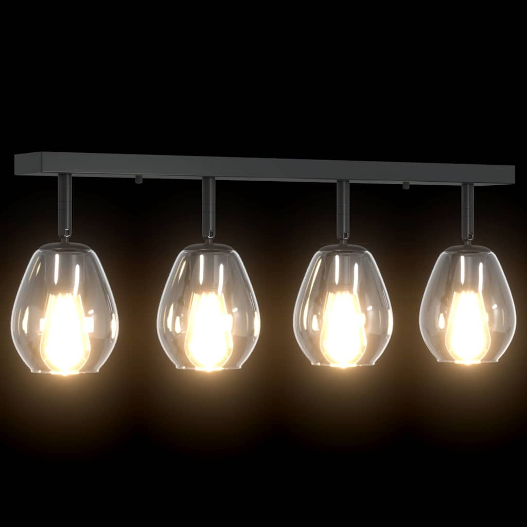 Ceiling Spotlight Black 70 x 13 x 26 cm Glass and metal