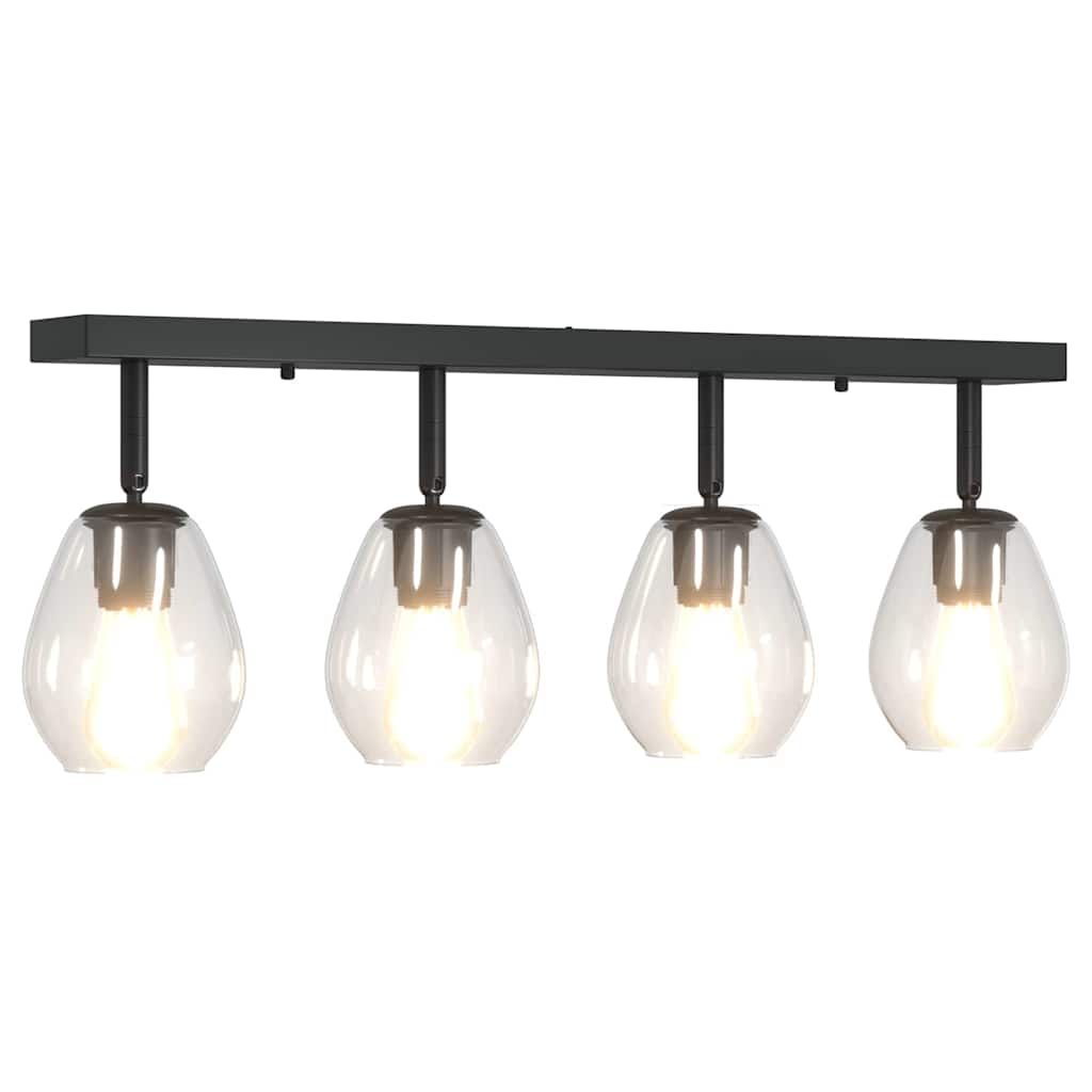 Ceiling Spotlight Black 70 x 13 x 26 cm Glass and metal