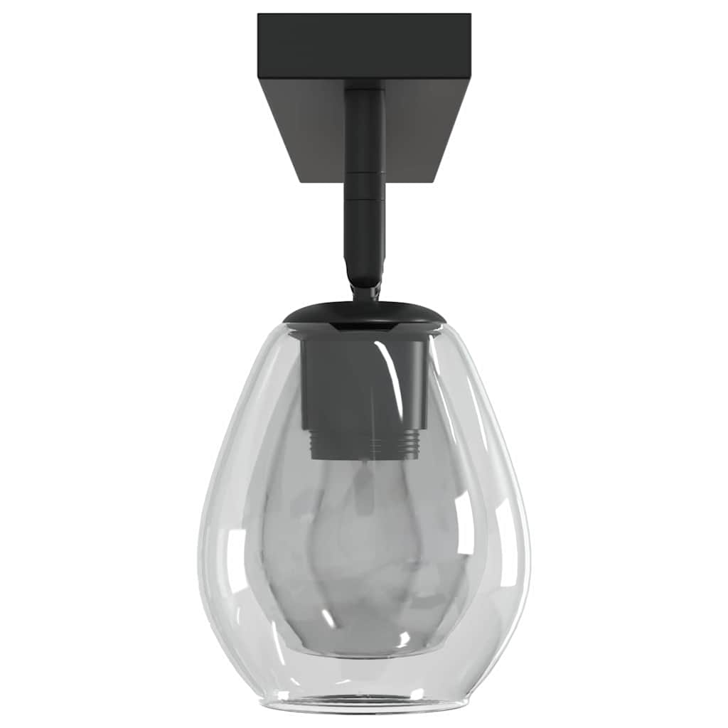 Ceiling Spotlight Black 70 x 13 x 26 cm Glass and metal
