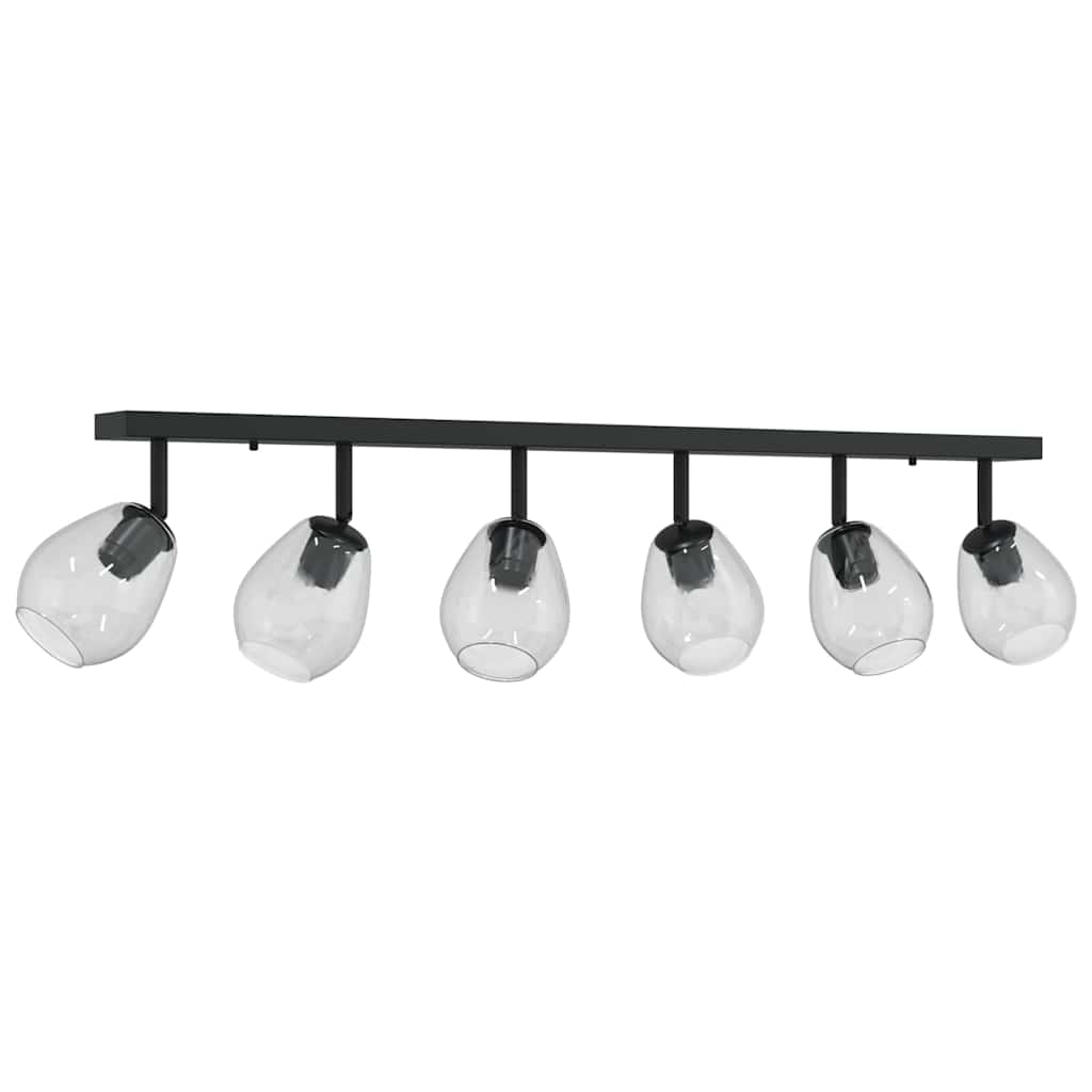 Ceiling Spotlight Black 110.5 x 13 x 26 cm Glass and metal