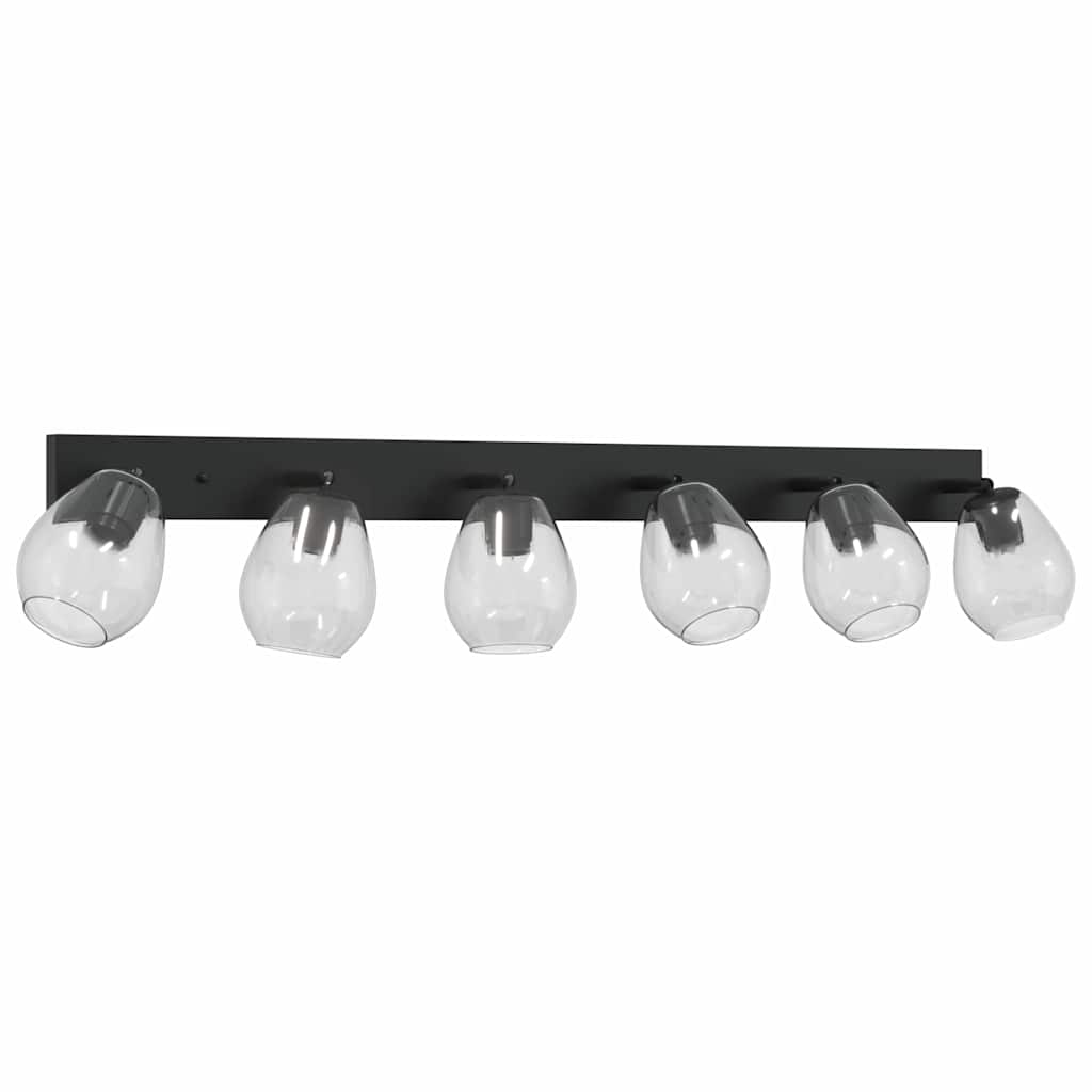 Ceiling Spotlight Black 110.5 x 13 x 26 cm Glass and metal