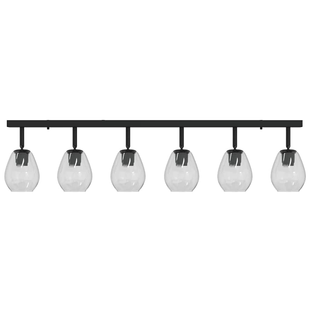Ceiling Spotlight Black 110.5 x 13 x 26 cm Glass and metal