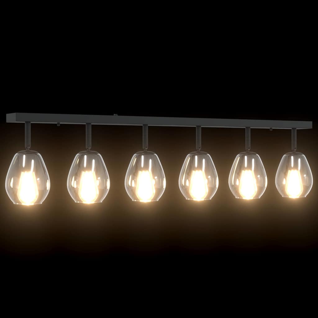 Ceiling Spotlight Black 110.5 x 13 x 26 cm Glass and metal