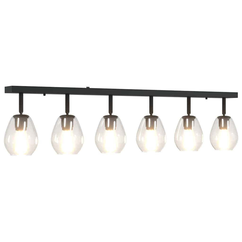 Ceiling Spotlight Black 110.5 x 13 x 26 cm Glass and metal