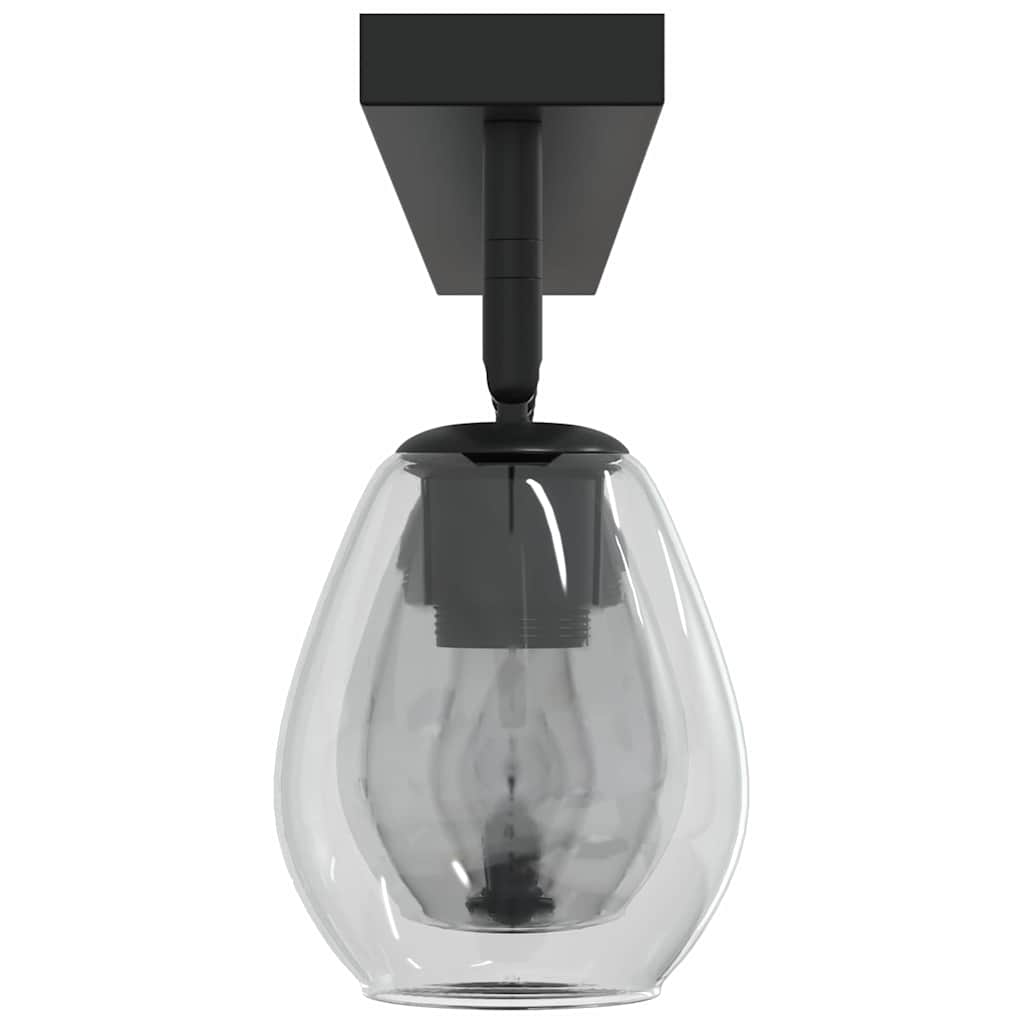 Ceiling Spotlight Black 110.5 x 13 x 26 cm Glass and metal