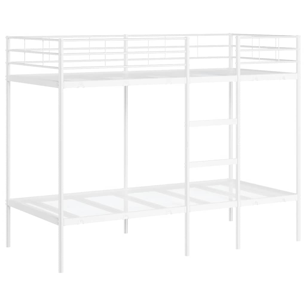 Bunk Bed without Mattress White 90x190 cm Single Steel