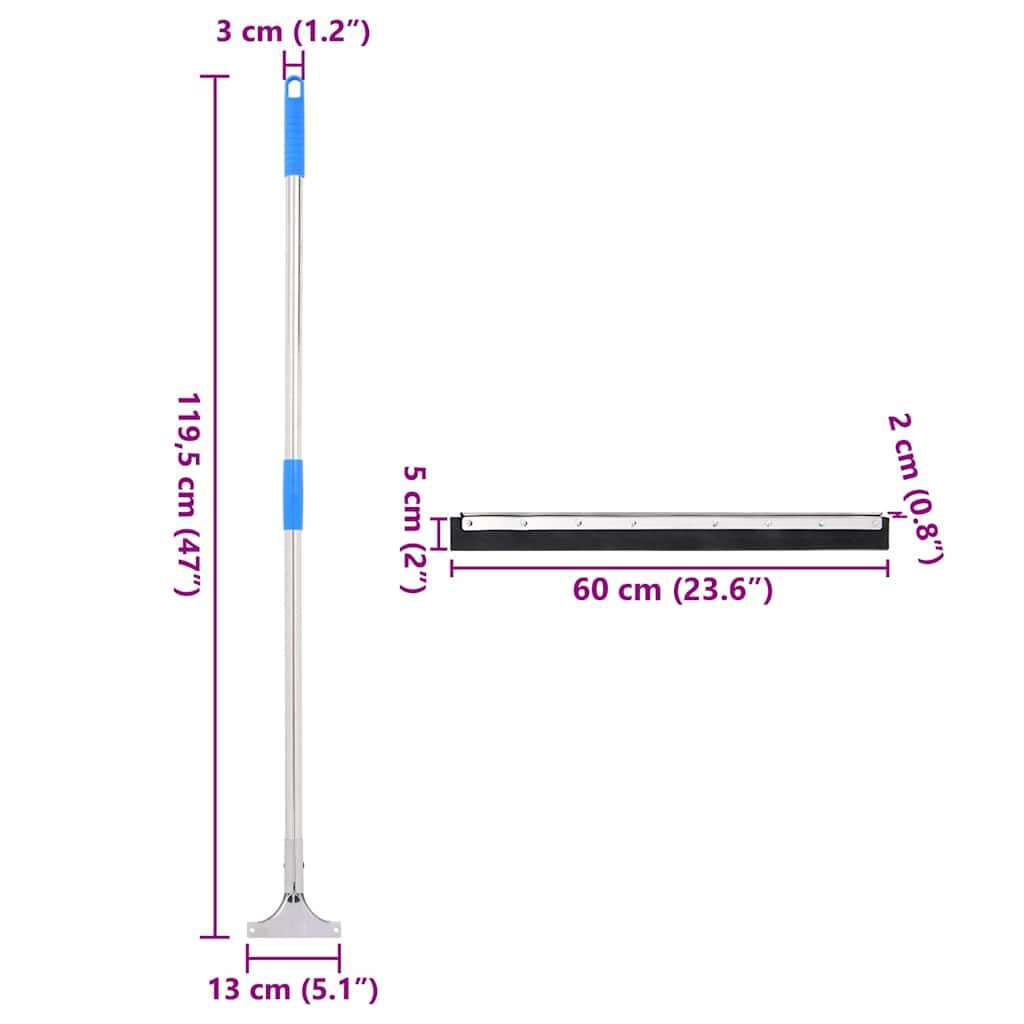 Floor Squeegee 60.5x119.5 cm Steel and Rubber
