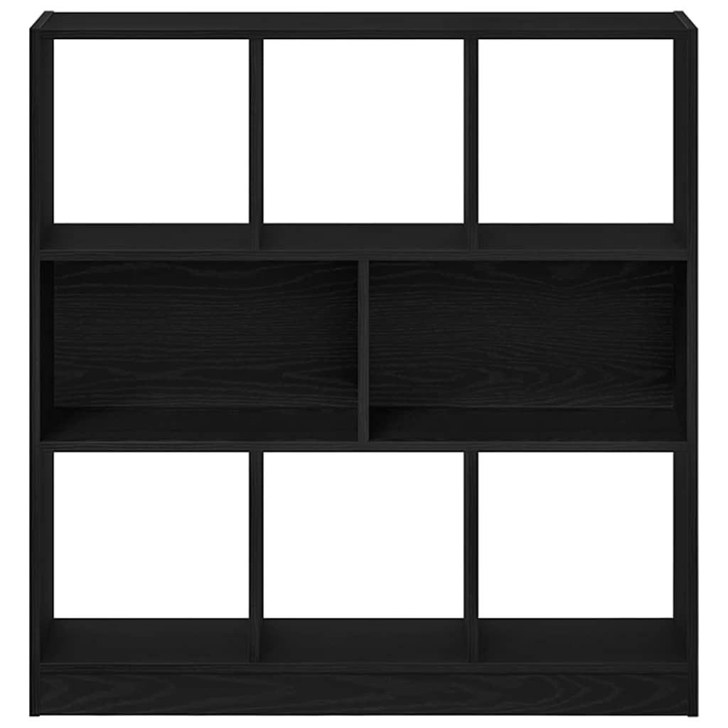 Book Cabinet Black Oak 97.5x29.5x100 cm Engineered Wood