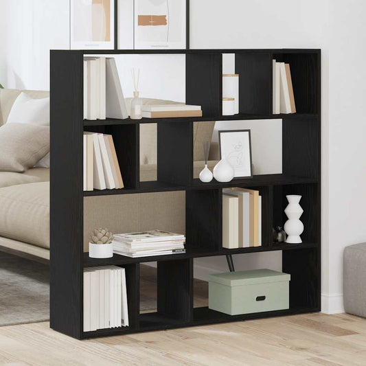 Book Cabinet/Room Divider Black Oak 105x24x102 cm