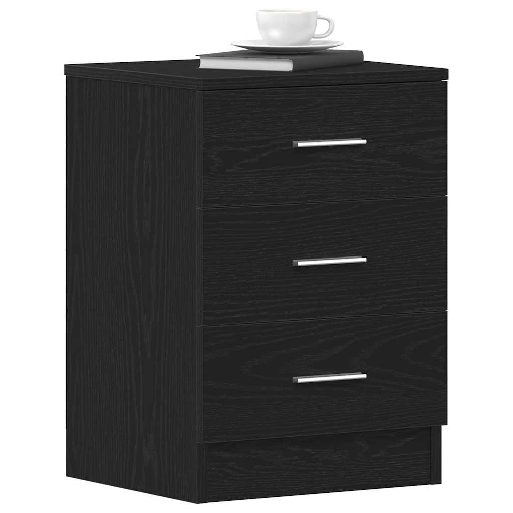 Bedside Cabinet Black Oak 38x35x55 cm Engineered Wood