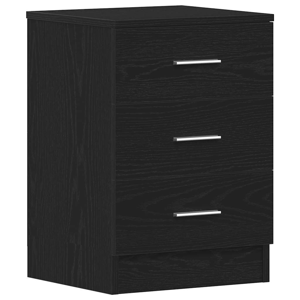 Bedside Cabinet Black Oak 38x35x55 cm Engineered Wood