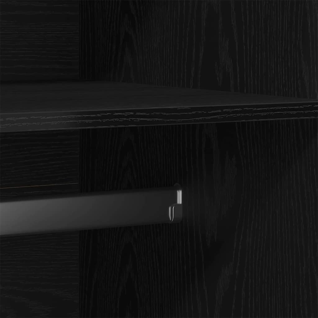 Wardrobe with Storage Black 90 x 52 x 200 cm Engineered wood