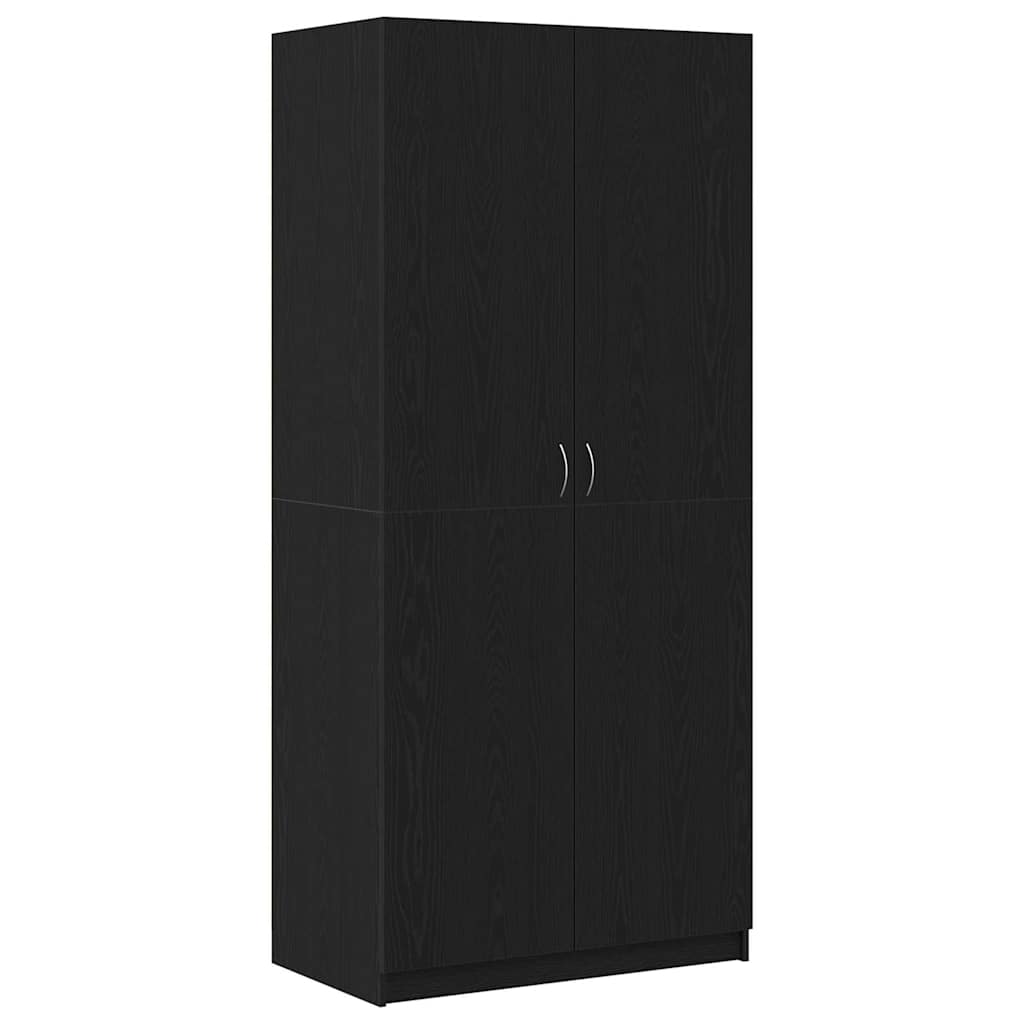 Wardrobe with Storage Black 90 x 52 x 200 cm Engineered wood