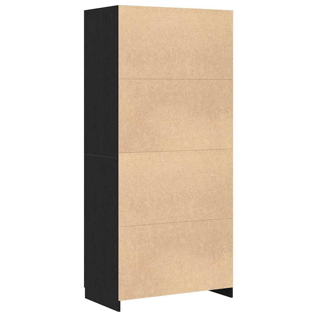 Wardrobe with Storage Black 90 x 52 x 200 cm Engineered wood