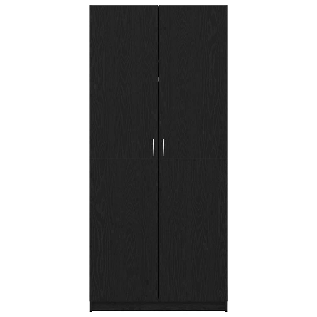 Wardrobe with Storage Black 90 x 52 x 200 cm Engineered wood