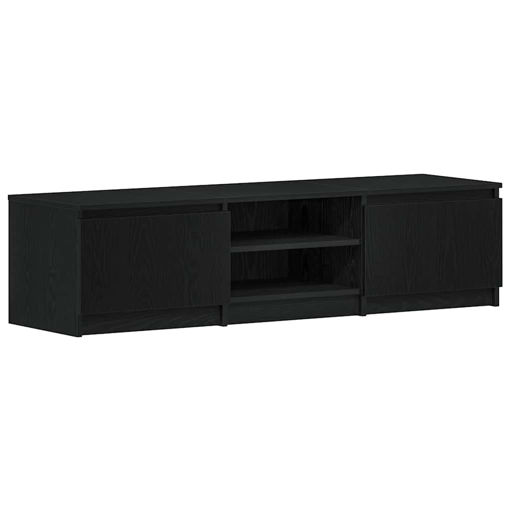 TV Cabinet Black Oak 140x40x35.5 cm Engineered Wood
