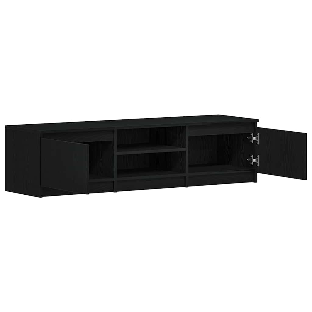 TV Cabinet Black Oak 140x40x35.5 cm Engineered Wood