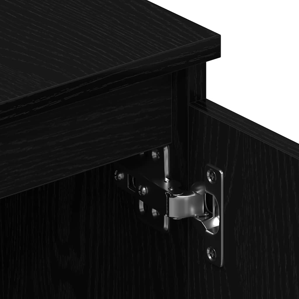 TV Cabinet Black Oak 140x40x35.5 cm Engineered Wood