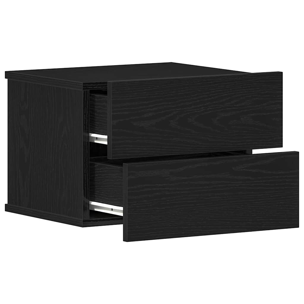 Bedside Cabinet Black oak 40 x 30 x 30 cm Engineered wood