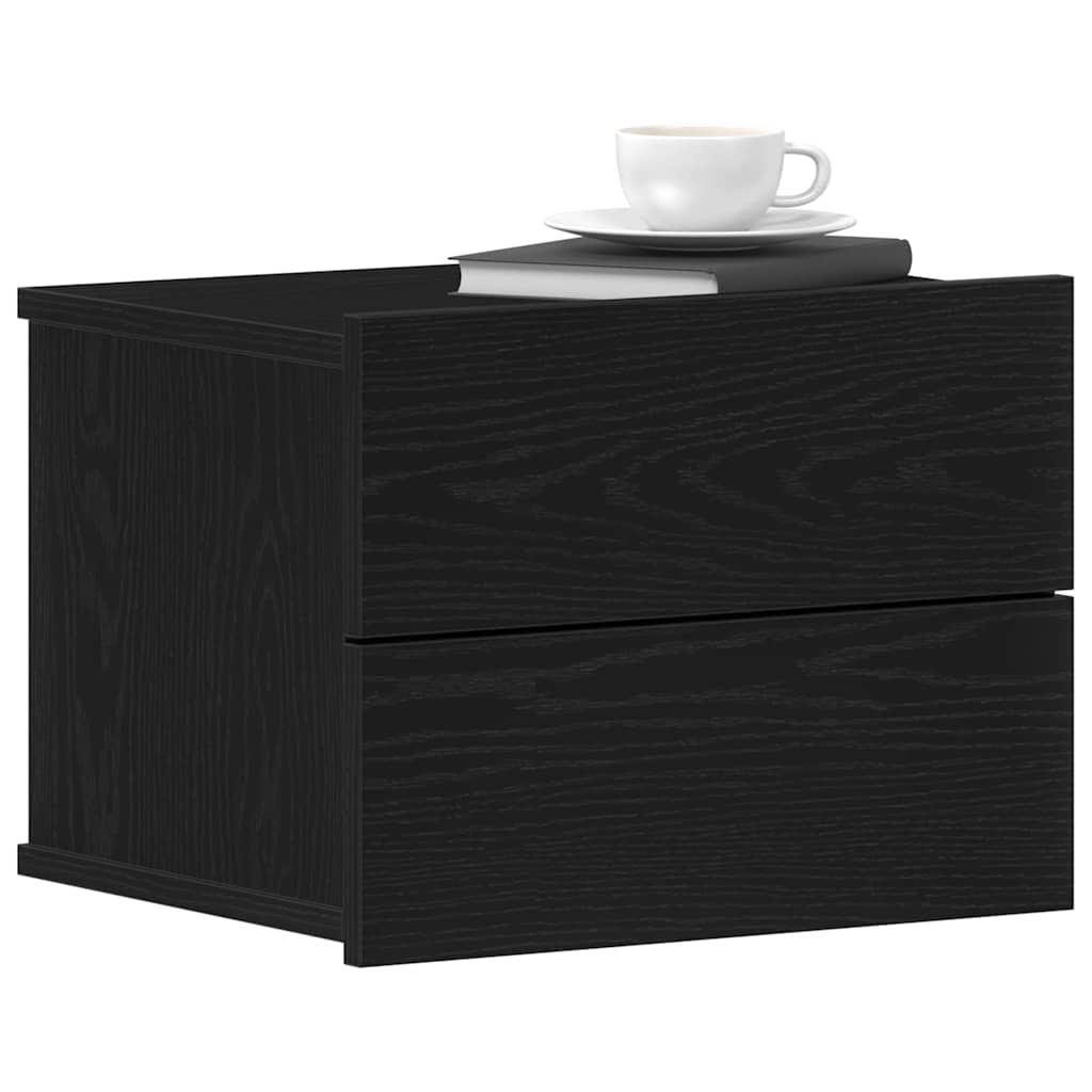 Bedside Cabinet 2 pcs Black oak 40 x 30 x 30 cm Engineered wood