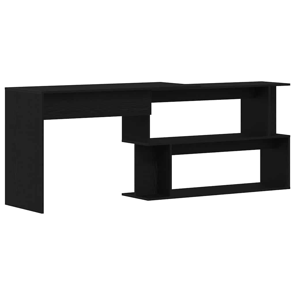 Desk Black oak 200 x 50 x 76 cm Engineered wood