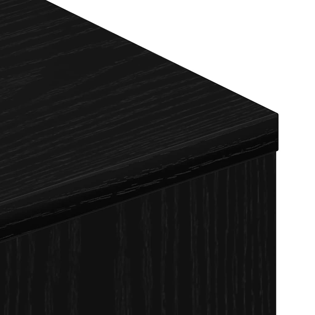 TV Cabinet with Wheels Black Oak 102x34.5x43 cm Engineered Wood