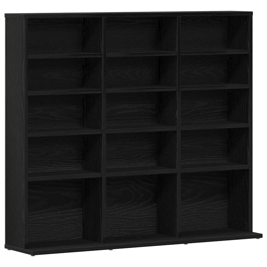 CD Cabinet Black Oak 100x23x89.5 cm Engineered Wood