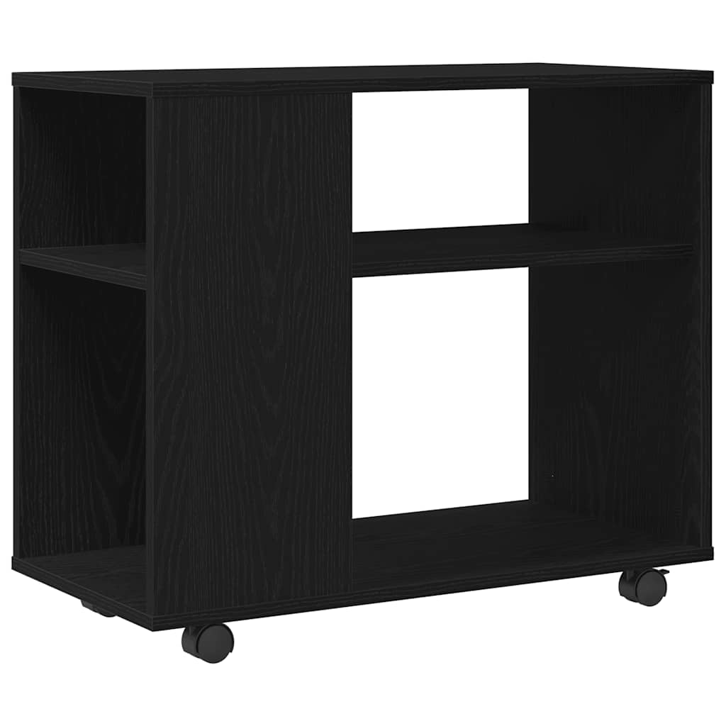 Side Table Black Oak 70x35x60 cm Engineered Wood