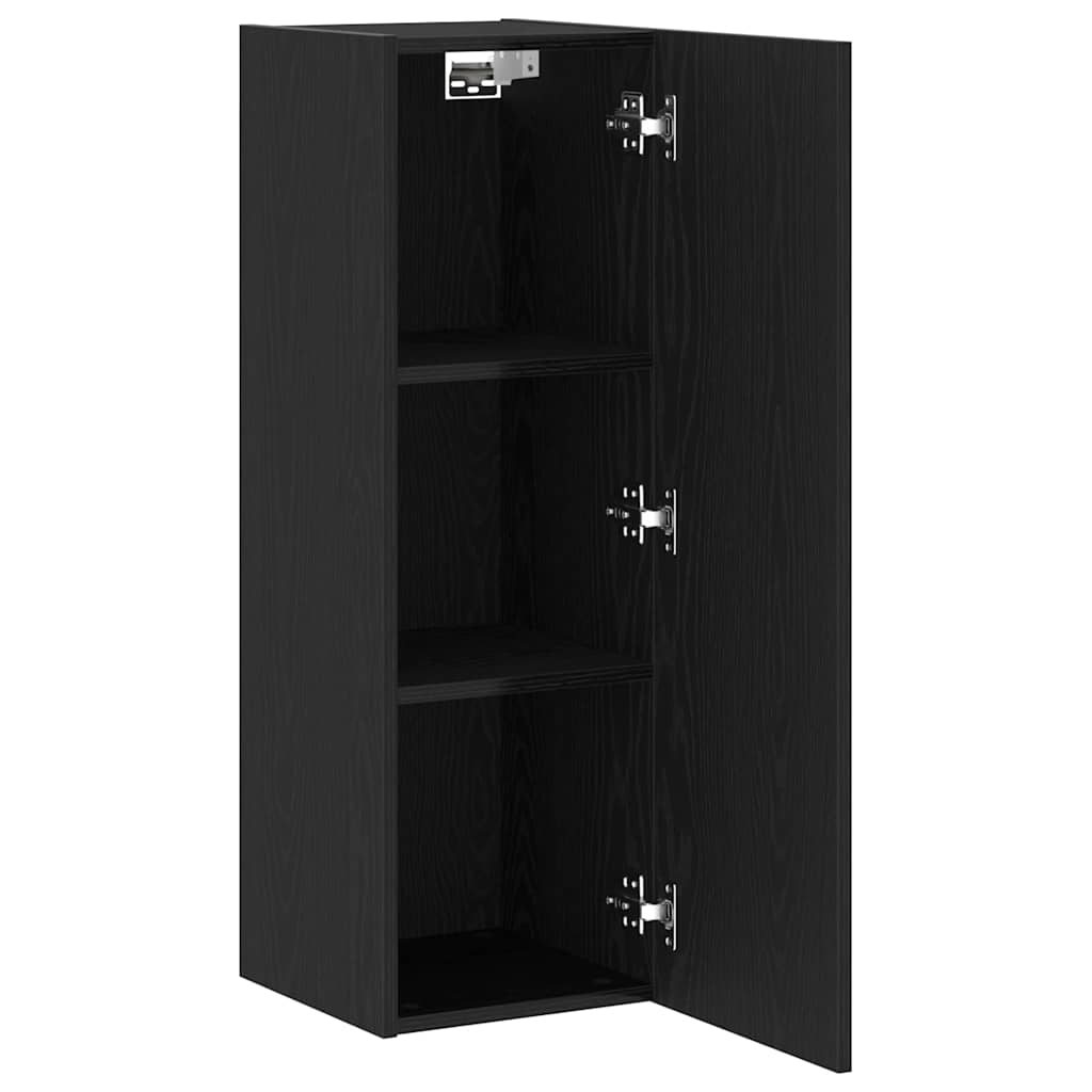 Wall TV Cabinet Black oak 30.5 x 30 x 90 cm Engineered wood