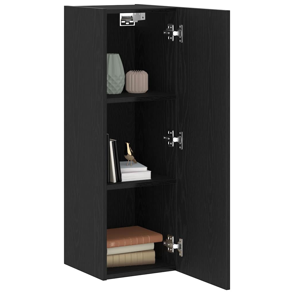 Wall TV Cabinet Black oak 30.5 x 30 x 90 cm Engineered wood